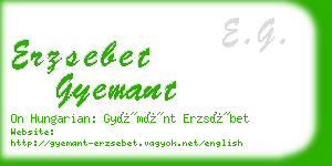 erzsebet gyemant business card